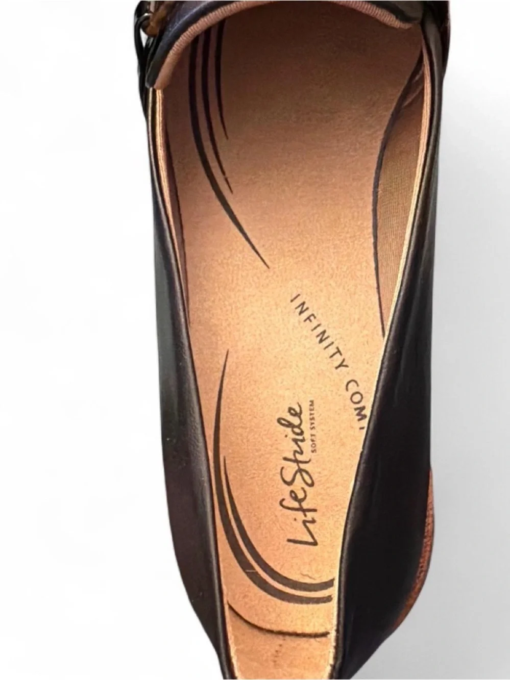 LifeStride size 9.5 black wedge loafers, tortoiseshell accent, new in the box.